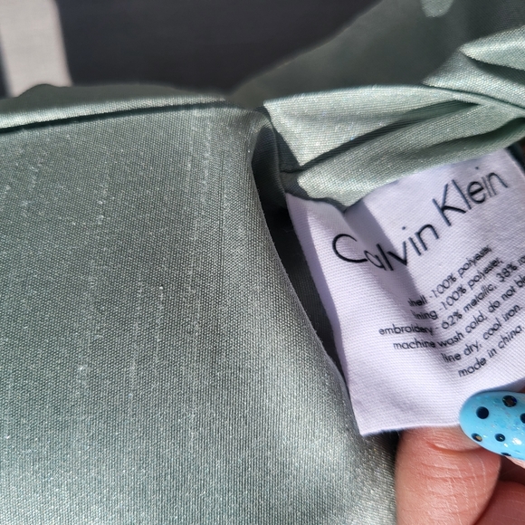 New 2x Calvin Klein Throw Pillows Blue Silver embroidery Removable case - Picture 5 of 8